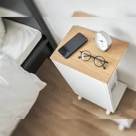 Yamazaki Beistelltisch mit Rollen Tower weiß 31x55x22 cm