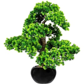 Creativ green Kunstbonsai »Bonsai Lärche«, im Keramiktopf, grün