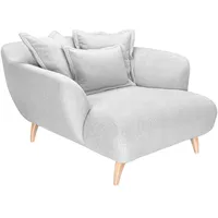 LIV'IN Loveseat PATRAS Webstoff 120 x 85 x 150 cm Weiß mit Kissen