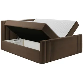 Mirjan24 Boxbett, Orange, Holz, H3, 140x200 cm, Schlafzimmer, Betten, Boxspringbetten