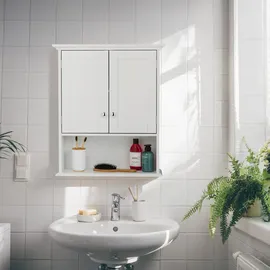 Relaxdays Hängeschrank Bad, 3 Fächer, hbt: 70,5 x 60 x 20 cm, Badezimmer, Badezimmerschränke, Hängeschränke