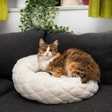 Hundebett Katzenbett Haustierbett Kuschelbett Hundekorb weiß Ø 46 cm