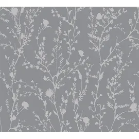 A.S. Création Floral Vliestapete 10,05 m x 0,53 m 395463 Grau/ Silber
