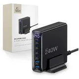 TECH-PROTECT Tech Protect DC240W GaN Ladestation mit 6 Anschlussen 4 x – Schwarz