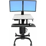 Ergotron WorkFit-C Dual mobiler Steh-Sitz Arbeitsplatz mit patentierter CF-Technologie für Bildschirme bis 60,96cm (24")