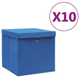 vidaXL Aufbewahrungsbox 28 x 28 x 28 cm 10-tlg. blau