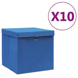 vidaXL Aufbewahrungsbox 28 x 28 x 28 cm 10-tlg. blau