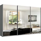 WIMEX Schwebetürenschrank England 313 x 236 x 65 cm Schwarz/Spiegel