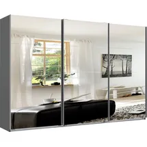 WIMEX Schwebetürenschrank England 313 x 236 x 65 cm Schwarz/Spiegel