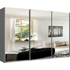 WIMEX Schwebetürenschrank England 313 x 236 x 65 cm Schwarz/Spiegel