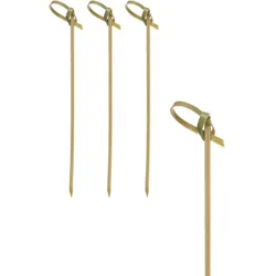 Fingerfood-Spieße "Knoten" / Natur - 6 cm - Papstar Pure (250 Stk) - 1 Packung = 250 Stk - Natur - 6 cm