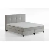 Atlantic Home Collection Boxspringbett Romy Taschenfederkernmatratze, inkl. Topper, grau