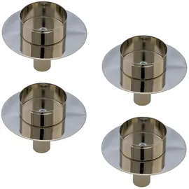 Spetebo Flaschen Teelichthalter Silber 4er Set 7,5 cm