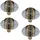 Spetebo Flaschen Teelichthalter Silber 4er Set 7,5 cm