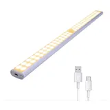 MUPOO LED Unterbauleuchte LED Lichtleiste USB Wiederaufladbar,PIR,40cm,60 LED Festintegriert, 1 Stück Warmweiß LED-Schrankleuchte, LED Nachtlicht,LED Lichtleiste,für Schrank,Küche,Kleiderschrank