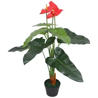 VidaXL Künstliche Flamingoblume mit Topf 90 cm Rot und