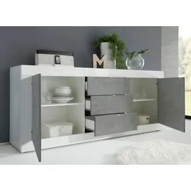 Home Affaire Basic 210 x 86 x 43 cm Weiß / Grau