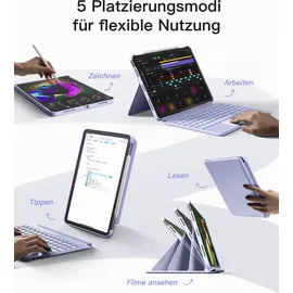 Inateck Tastaturhülle für iPad Air 11 Zoll (M3/M2, 2025/2024), iPad Pro 11 Zoll 4/3/2/1 Lila