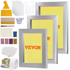 Vevor Siebdruck Kit 3 St. 152,4x254 mm/203,2x304,8 mm/254x355,6 mm grau/weiß