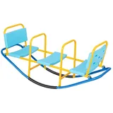 Costway Wippe Gartenwippe mit 3 Sitzer, bis 100 kg blau 39 cm x 136 cm x 60 cm