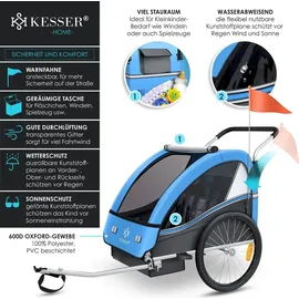 Kesser Kinderfahrradanhänger Sport-RX 2 in 1 blau