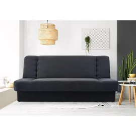e-meubles Möblo Schlafsofa Dunkelgrau, Holz, 192x85x92 cm, Wohnzimmer Sofas - Couches, Schlafsofas