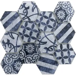 Premium Mosaic Glasmosaik azul 26x30 cm matt PATCHWORK73AZ