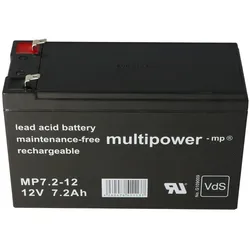 Multipower Akku passend für Alarmanlage Abus Terxon SX AZ4000 7.2-12 PB 12 Volt 7,2Ah VDS Zulassung