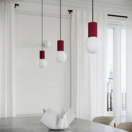 Sollux Lighting HALO 3-flg. 30 cm kugelförmig/burgunderrot