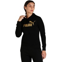 Puma Damen ESS+ Metallic Logo Hoodie FL schwarz