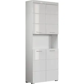 trendteam Amanda Hochschrank 73 x 190 x 31 cm Weiß Hochglanz MDF