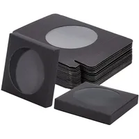 BENECREAT 24 Packung Schwarze Kraftpapierboxen Mit Klarem Fenster 9x9x1.5cm Papier Geschenkverpackungsboxen Für Hochzeitsfeier Favor Treat