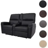 Mendler 2er Kinosessel HWC-K17 Kunstleder 157 x 102 x 0 cm Schwarz mit Relax-Funktion