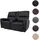 Mendler 2er Kinosessel HWC-K17 Kunstleder 157 x 102 x 0 cm Schwarz mit Relax-Funktion