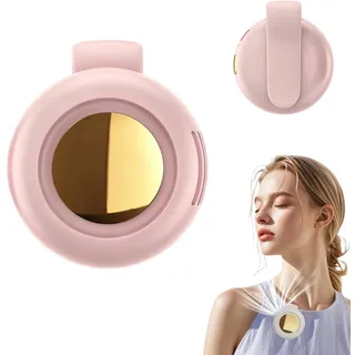 Clip Ventilator Klein, Tragbarer Mini Ventilator Leise, 2025 Neu Handventilator Akku Aufladbar, Hüftventilator Nackenventilator mit 3 Geschwindigkeiten für Außenbereich, auf Reisen und im Büro (Rosa)