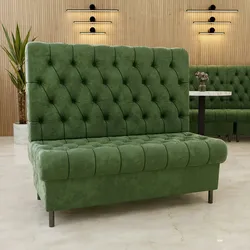 Gastro Sitzbank | Exklusiv | Grüner Samtstoff | 140 cm breit