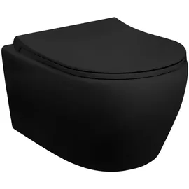 Aloni Hänge Dusch WC Matt Schwarz Black Taharet WC Bidet Toilette Softclose Deckel
