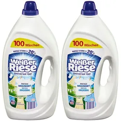 Weißer Riese Universalwaschmittel Gel 100 WL, 2er Pack