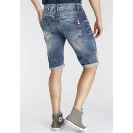 Cipo & Baxx CIPO & BAXX, Herren, Gr. 32, N-Gr, blau (blau used), Denim/Jeans, Obermaterial: 98% Baumwolle, 2% Elasthan, Abriebeffekte, regular fit kniefrei, Jeans Jeansshorts, Baumwollmischung, regular fit