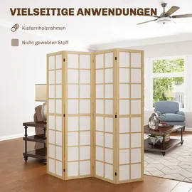 Homcom Paravent 4-teilig 160 x 170 cm Trennwand Raumteiler , Paravents,