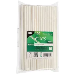 PAPSTAR 1000 Trinkhalme, Papier "pure" Ø 6 mm · 20 cm weiss flexibel