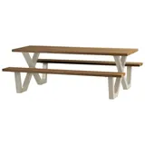 Woood Tablo Gartentisch 145 x 75 x 206 cm Beige/Weiß