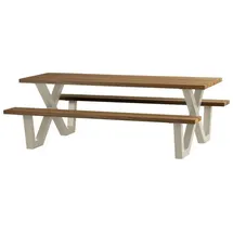 Woood Tablo Gartentisch 145 x 75 x 206 cm Beige/Weiß