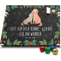 Mr. & Mrs. Panda Schoko Adventskalender Hunde Liebe - Schwarz - Geschenk, Haustier, Hundeliebe, Hundemotiv, Herz, Sprüche, Schokoladen Adventskale... - Schwarz