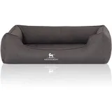 Orthopädisches Hundebett Leon aus Velour - XXL - anthrazit