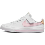 Nike Court Legacy Sneaker, White/PINK Foam-Sesame-Honeydew, 22 EU