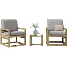 vidaXL Garten-Lounge-Set 3-tlg. Kiefernholz braun
