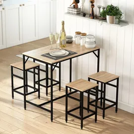 Homcom Bartisch-Set 100 x 60 x 88 cm Eiche/Schwarz