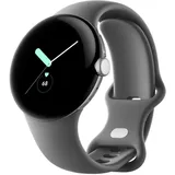 Google Pixel Watch BT polished silver Sportarmband charcoal