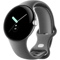 Google Pixel Watch BT polished silver Sportarmband charcoal